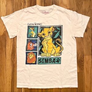Disney Lion King Vintage Retro Style White Short Sleeve T-Shirt (Small)